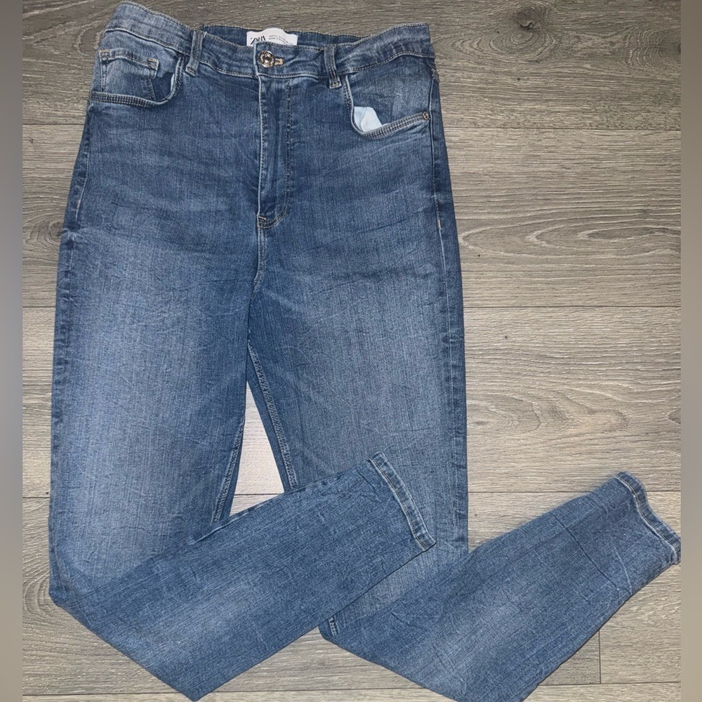 Zara Womens High Rise Skinny Jeans Medium Wash Blue Denim Size 10 US 32 MEX